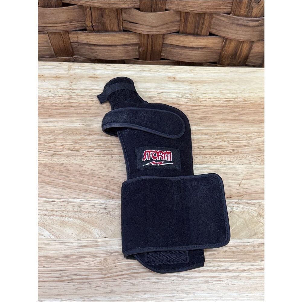 Bowling Storm Black Wrist Support Brace with Red Logo